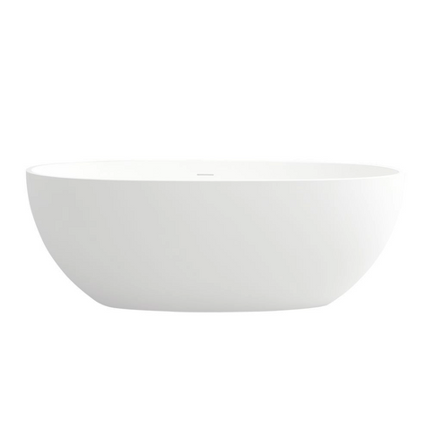 Arba 65" x 30" Freestanding Solid Surface Bathtub in Matte White