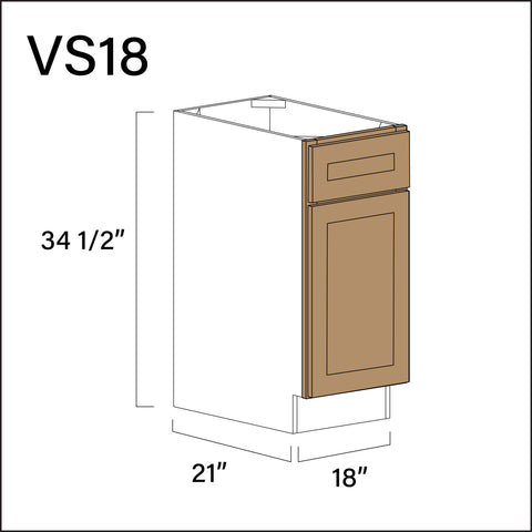 Alton Iced Mocha Vanity Sink Base Cabinet - 18" W x 34.5" H x 21" D
