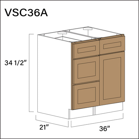 Alton Iced Mocha Vanity Sink Combo A Cabinets - 36" W x 34.5" H x 21" D