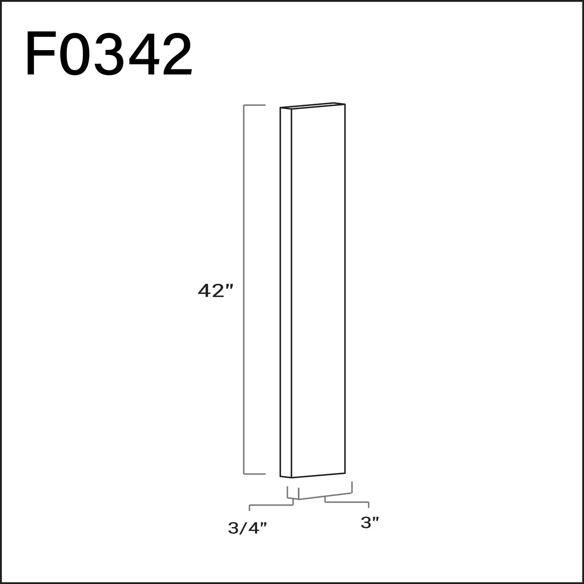 Wall / Base Filler 3" W x 42" L