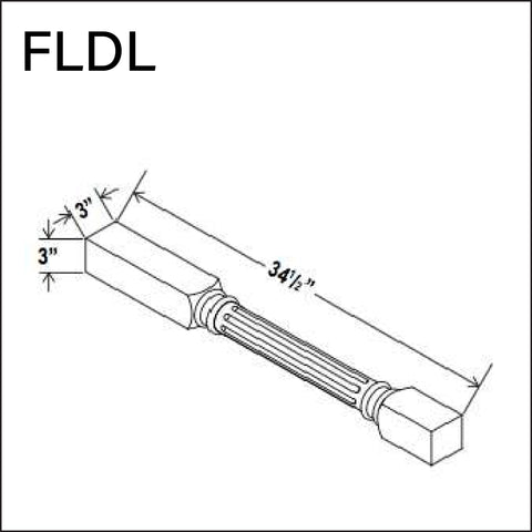 Fluted Decorative Leg 3" x 3" x 34 1/3"