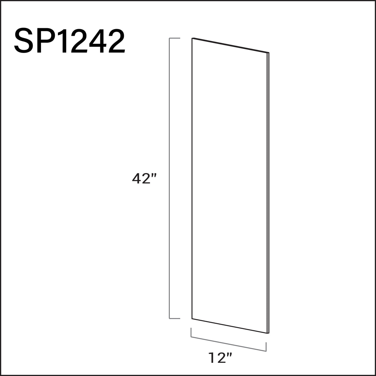 Wall Skin Panel 1/4" x 42" x 12" - Side Finish of the Wall Cabinet