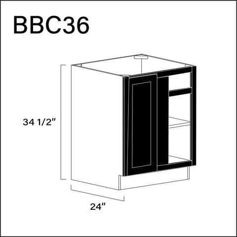 Black Shaker Base Blind Corner Cabinet - 27" W x 34.5" H x 24" D