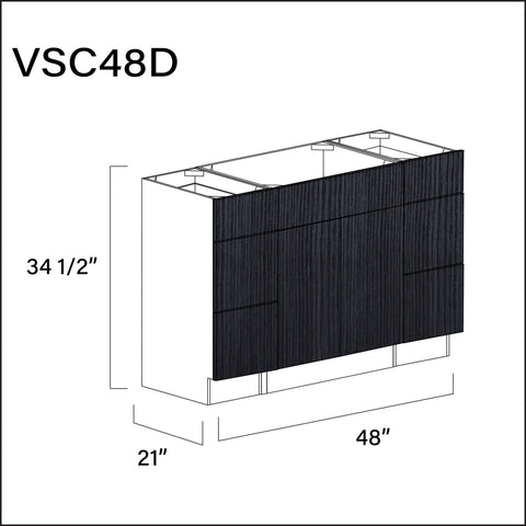 Darkwood Frameless Vanity Sink Combo D Cabinets - 48" W x 34.5" H x 21" D