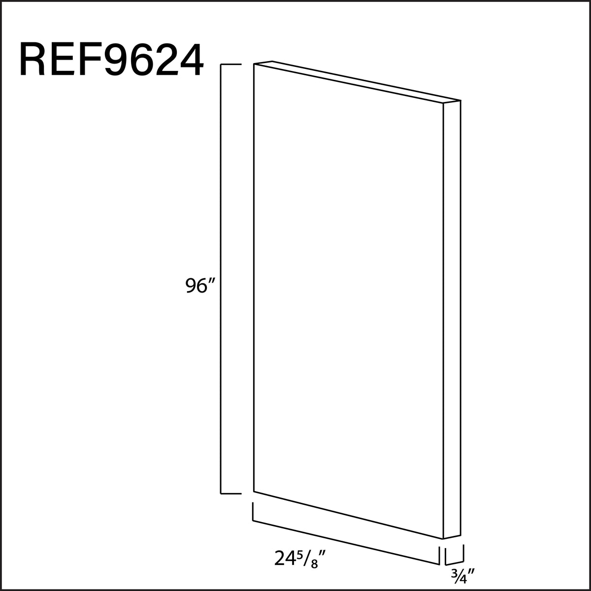 Refrigerator End Panel 96"H x 24 5/8"W x 3/4"