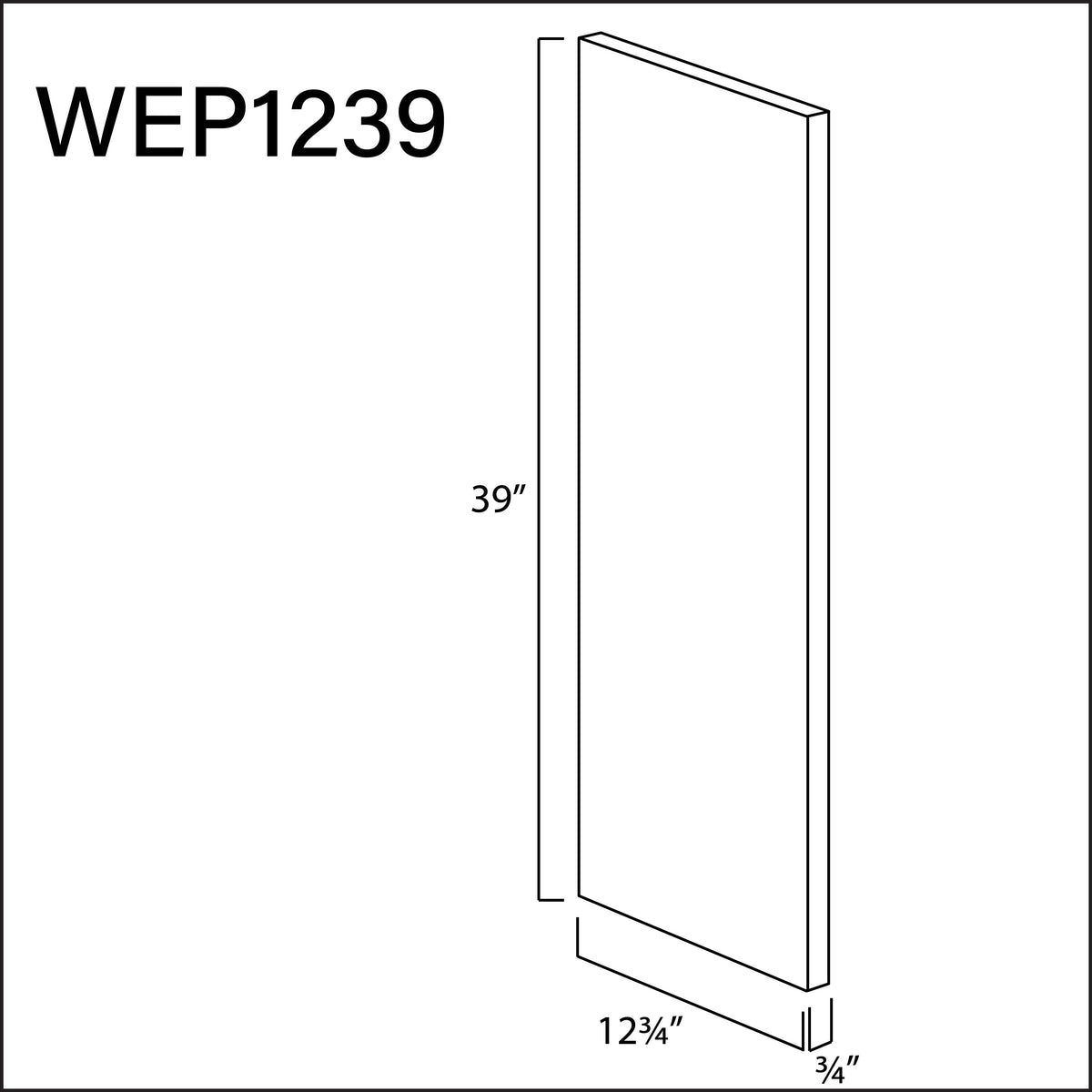 Matching Wall End Panel 12 3/4"W x 39"H x 3/4"T