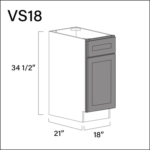 Earth Grey Shaker Vanity Sink Base Cabinet - 18" W x 34.5" H x 21" D