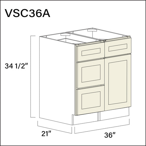 Milkshake White Vanity Sink Combo A Cabinets - 36" W x 34.5" H x 21" D