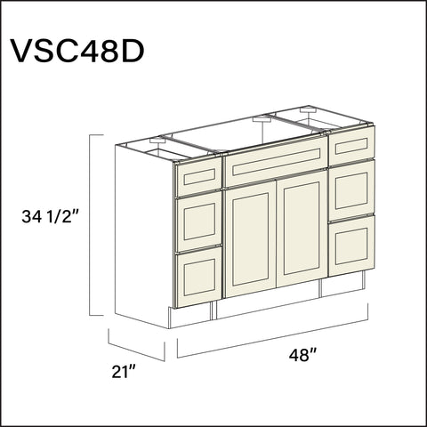 Milkshake White Vanity Sink Combo D Cabinets - 48" W x 34.5" H x 21" D