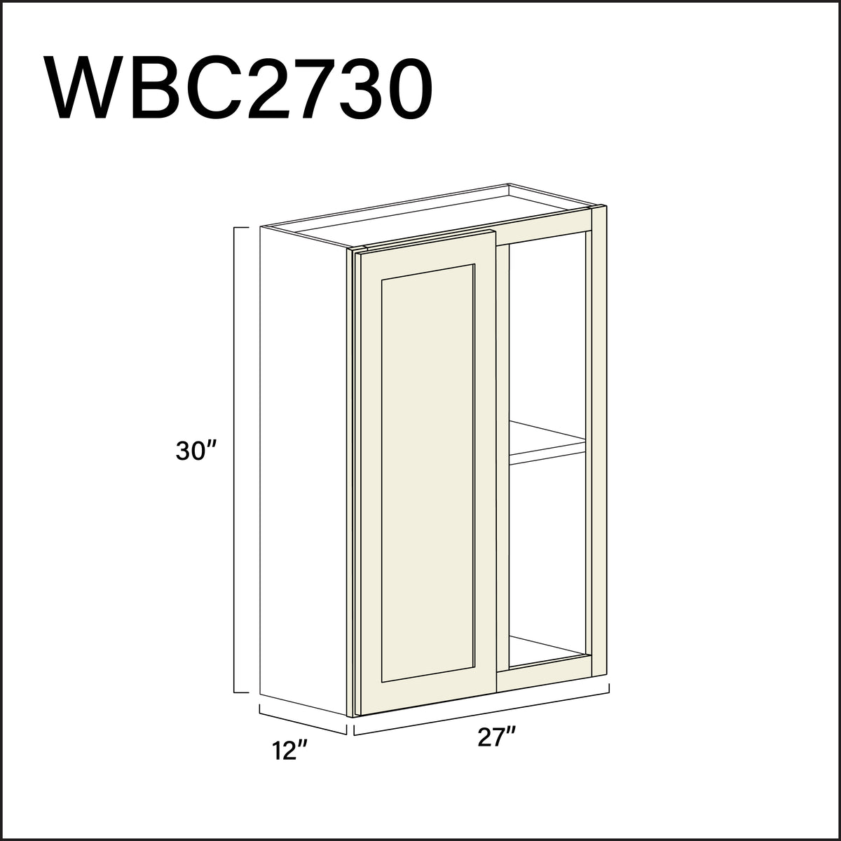 Milkshake White Wall Blind Corner Cabinet - 27" W x 30" H x 12" D