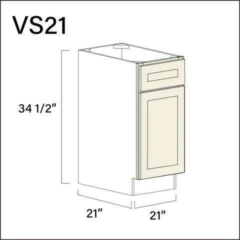 Alton Ivory White Vanity Sink Base Cabinet - 21" W x 34.5" H x 21" D