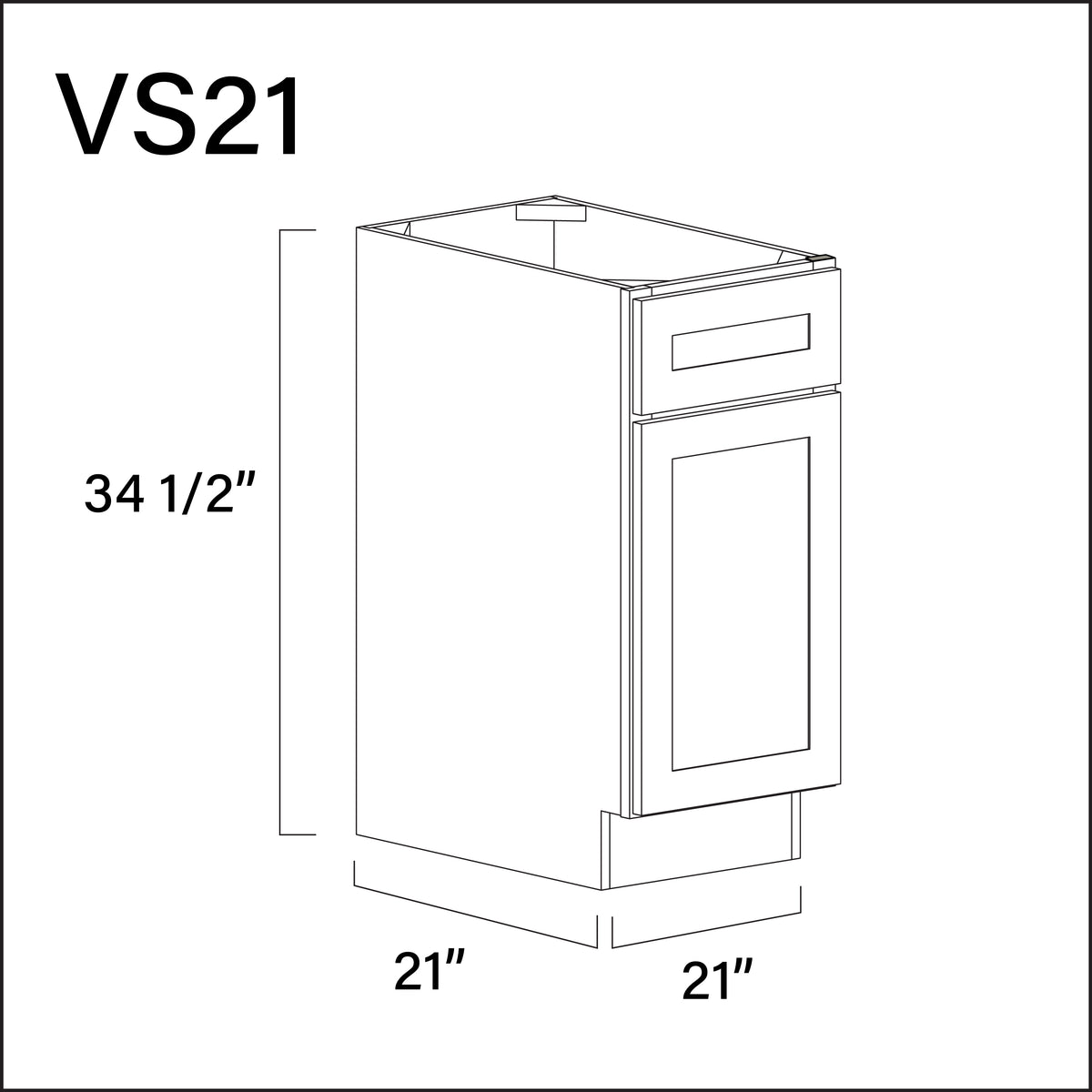 Pure White Antique Vanity Sink Base Cabinet - 21" W x 34.5" H x 21" D