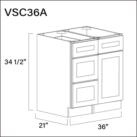 Revival White Antique Vanity Sink Combo A Cabinets - 36" W x 34.5" H x 21" D