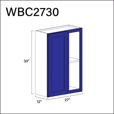 Blue Shaker Wall Blind Corner Cabinet - 27" W x 30" H x 12" D