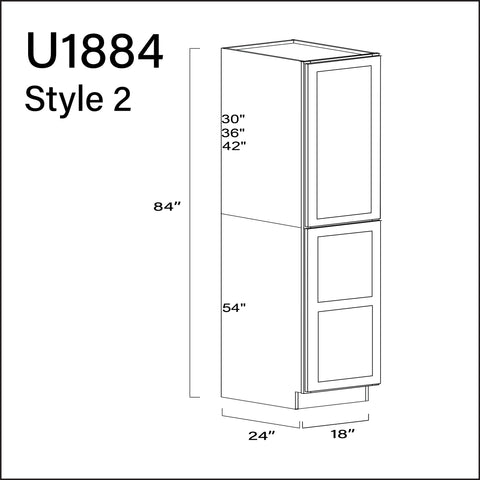 White Shaker Single Door Pantry Cabinet - 18" W x 84" H x 24" D