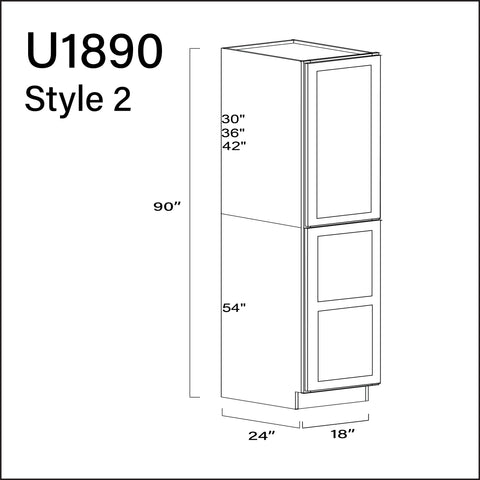 White Shaker Single Door Pantry Cabinet - 18" W x 90" H x 24" D