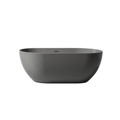 Arba 59" x 30" Freestanding Solid Surface Bathtub in Dark Gray