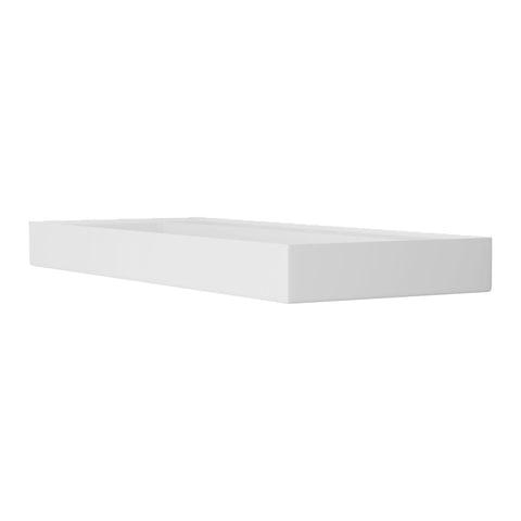 Arba 47" x 19" Rectangular Solid Surface Basin Vessel Sink in Matte White