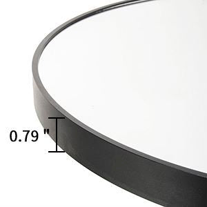 Arba 24" x 42" Stainless Steel Framed Oval Bathroom Vanity Mirror in Matte Black