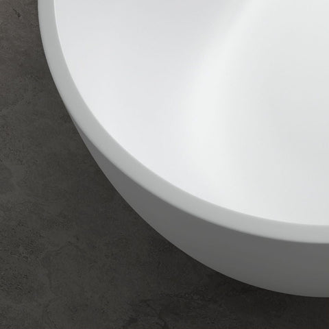 Arba 59" x 30" Freestanding Solid Surface Bathtub in Matte White