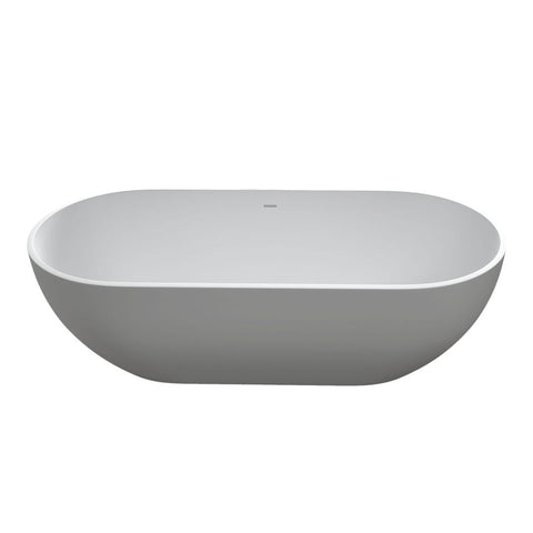 Arba 69" x 30" Freestanding Solid Surface Bathtub in Matte White