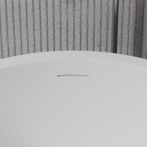 Arba 49" x 49" Circular Freestanding Solid Surface Bathtub in Matte White