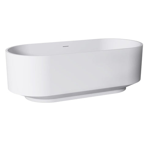 Arba 67" x 30" Freestanding Solid Surface Bathtub in Matte White