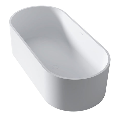 Arba 67" x 30" Freestanding Solid Surface Bathtub in Matte White