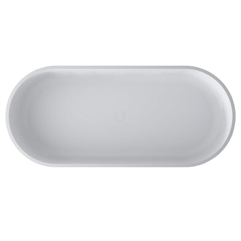 Arba 67" x 30" Freestanding Solid Surface Bathtub in Matte White