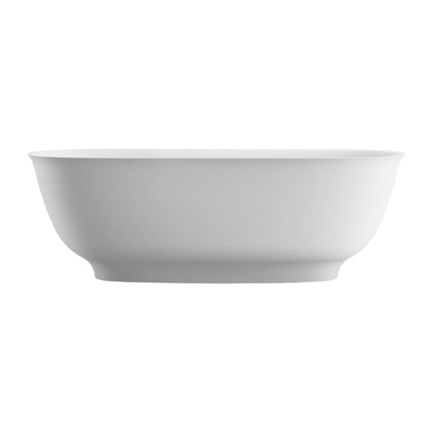 Arba 67" x 30" Freestanding Solid Surface Bathtub in Matte White