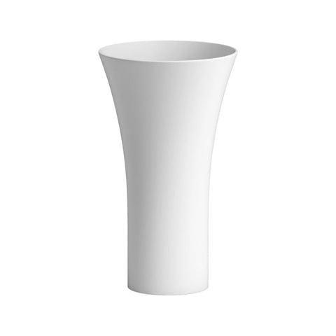 Arba 35" Tall Circular Solid Surface Basin Pedestal Sink in Matte White