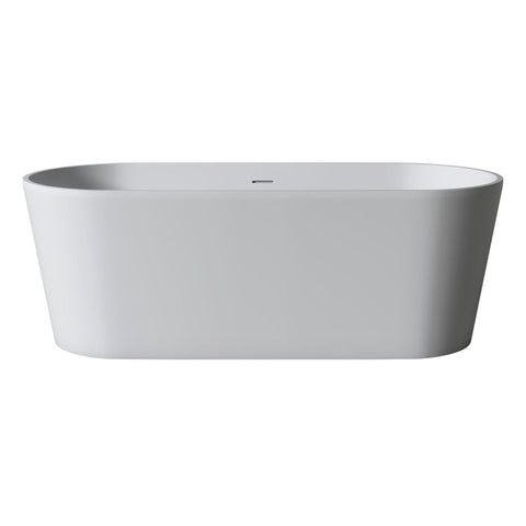 Arba 63" x 30" Freestanding Solid Surface Bathtub in Light Gay