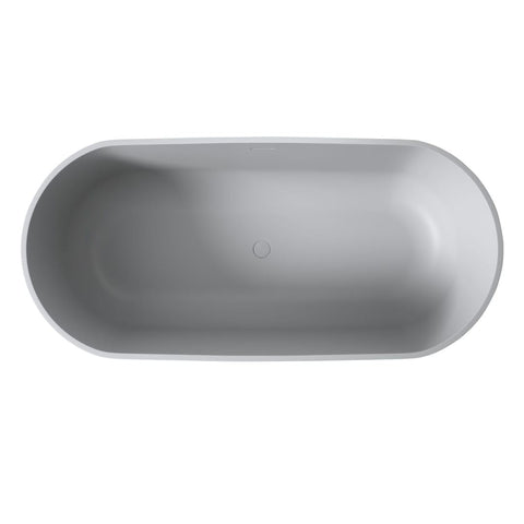 Arba 63" x 30" Freestanding Solid Surface Bathtub in Light Gay