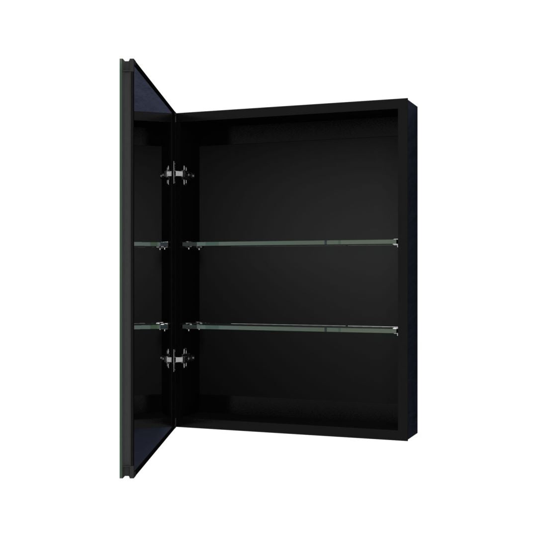 Arba 20" x 26" Rectangular Double Sided Mirror Door Medicine Cabinet in Matte Black