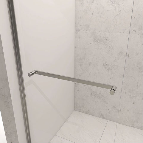 Arba 76" Tall Single Door Shower Door Aluminum and Glass in Brushed Nickel