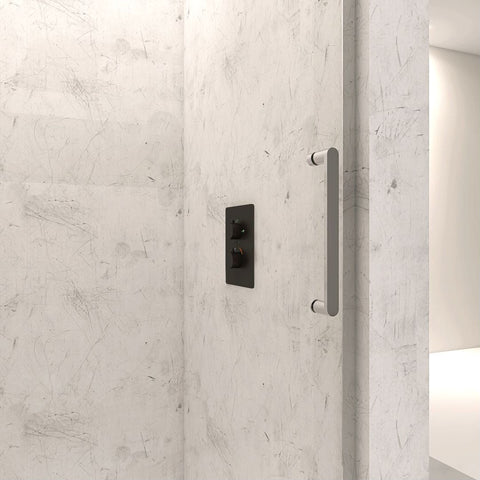 Arba 76" Tall Single Door Shower Door Aluminum and Glass in Chrome