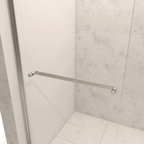 Arba 76" Tall Single Door Shower Door Aluminum and Glass in Chrome