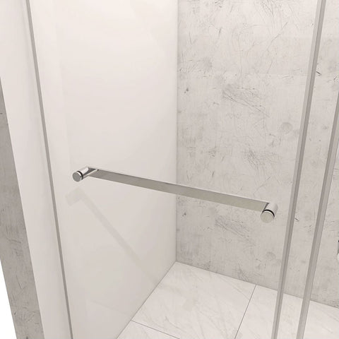 Arba 76" Tall Double Door Shower Door Aluminum and Glass in Chrome