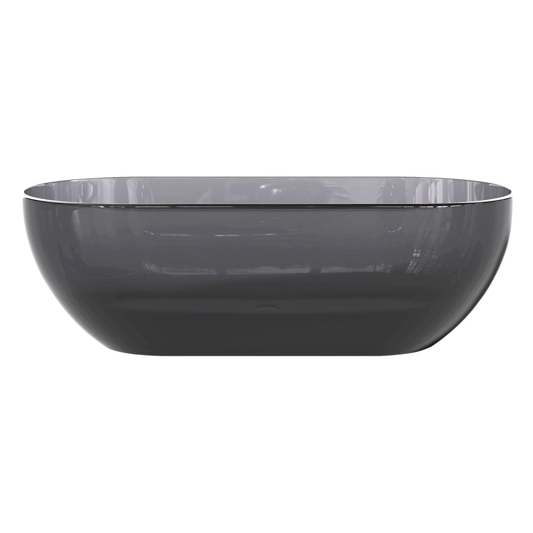 Arba 69" x 30" Freestanding Solid Surface Bathtub in Transparent Gray