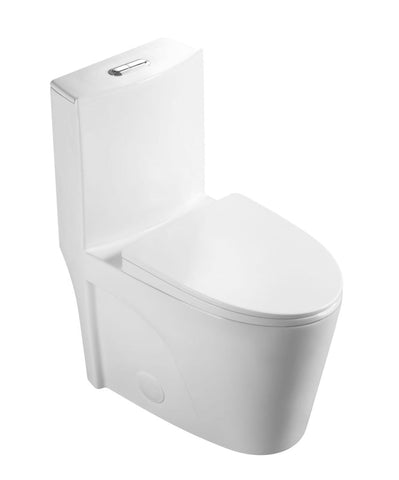 Arba 27" x 16" Dual Flush Standard One Piece Toilet in White