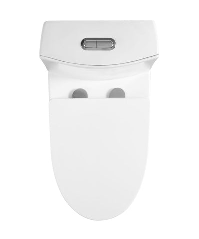 Arba 27" x 16" Dual Flush Standard One Piece Toilet in White