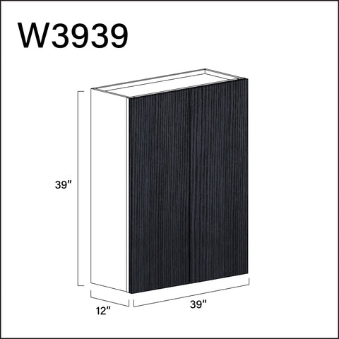 Darkwood Frameless Double Door Wall Cabinet - 39" W x 39" H x 12" D