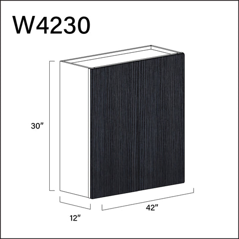 Darkwood Frameless Double Door Wall Cabinet - 42" W x 30" H x 12" D