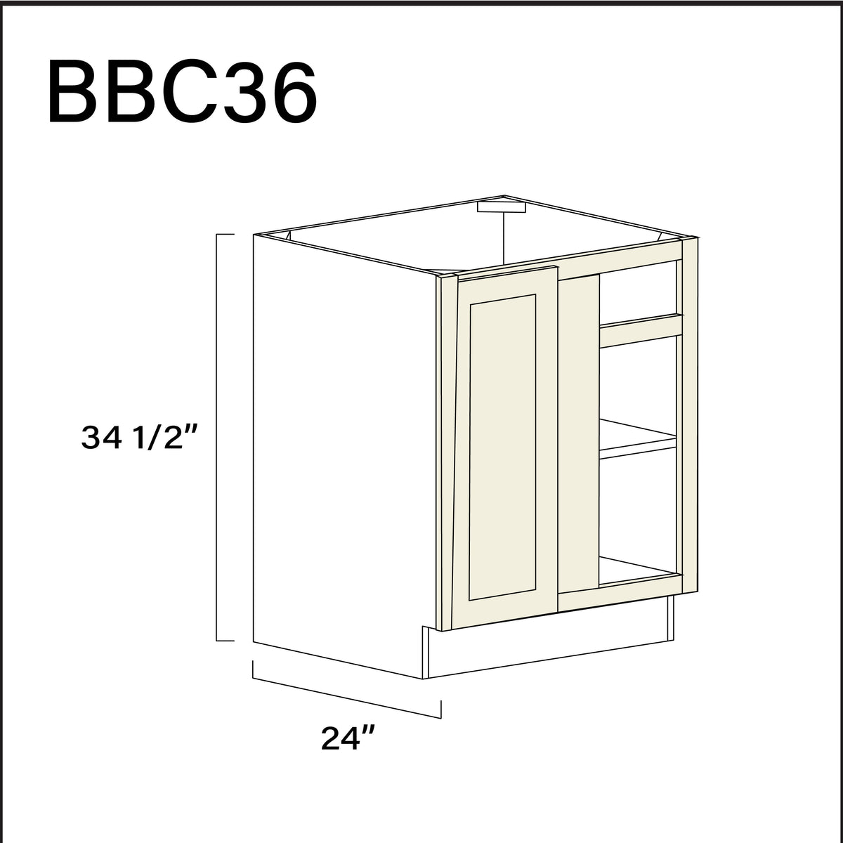 Alton Ivory White Base Blind Corner Cabinet - 27" W x 34.5" H x 24" D
