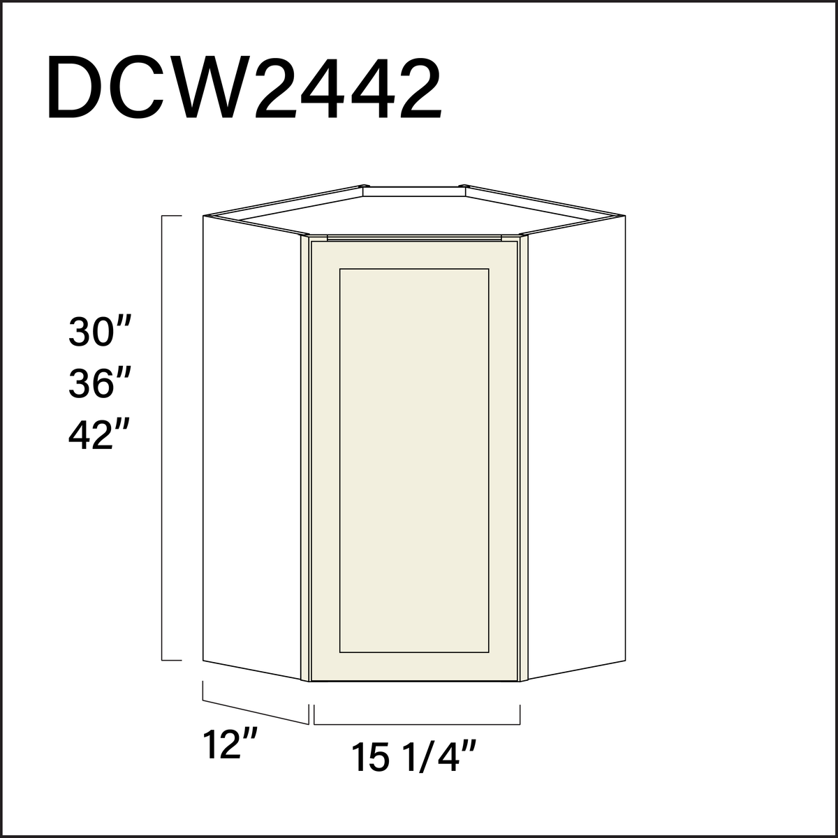 Milkshake White Diagonal Wall Corner Cabinet - 27" W x 36" H x 12" D