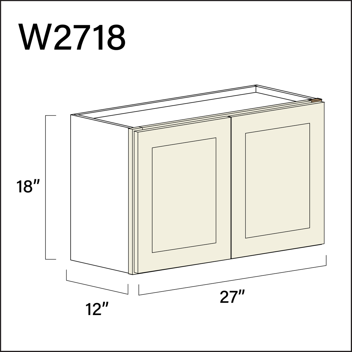 Alton Ivory White Double Door Wall Cabinet - 27" W x 18" H x 12" D
