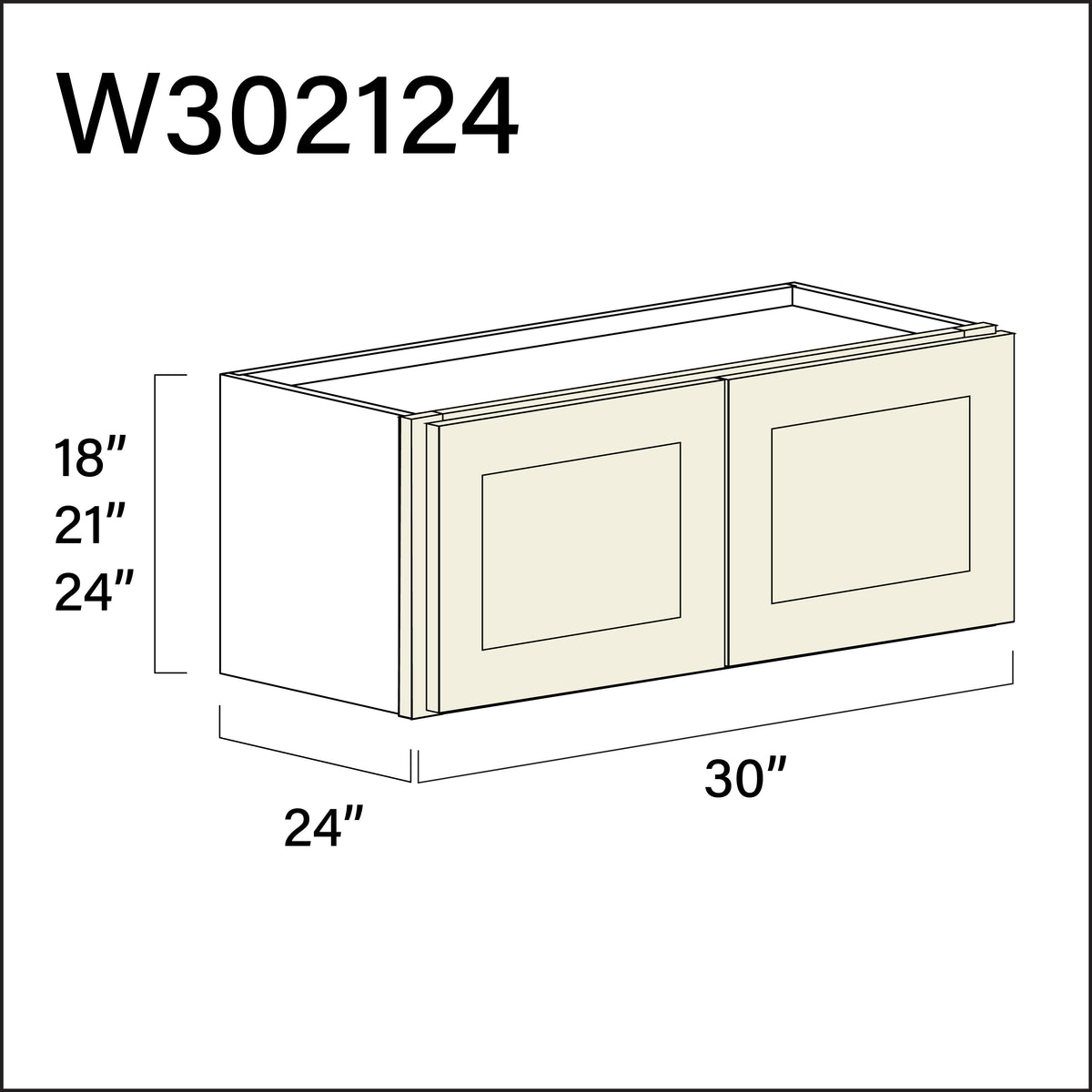 Milkshake White Wall Bridge Double Door Cabinet - 30" W x 21" H x 24" D