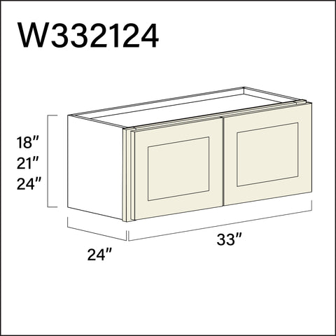 Milkshake White Wall Bridge Double Door Cabinet - 33" W x 21" H x 24" D