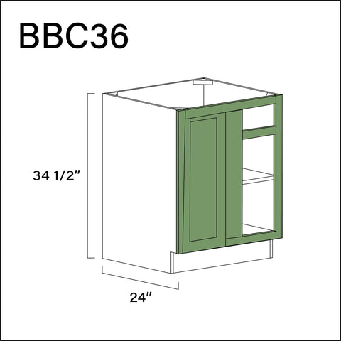 Jade Shaker Base Blind Corner Cabinet - 27" W x 34.5" H x 24" D