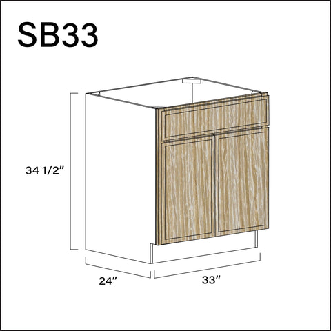 Angel Oak Slim Shaker Sink Base Kitchen Cabinet - 33" W x 34.5" H x 24" D